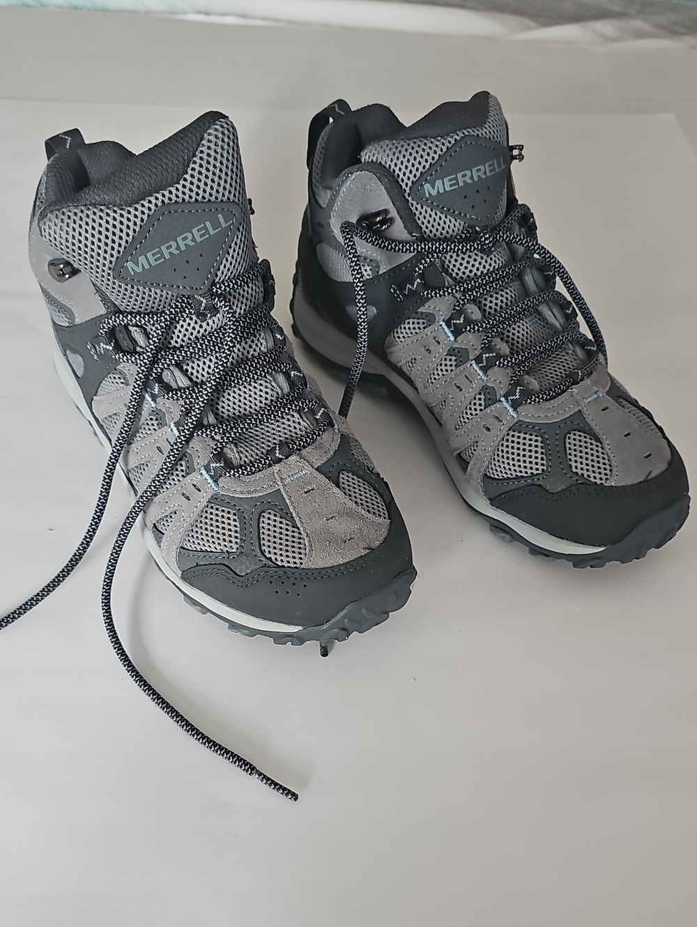 Women's Merrell Gray and Blue Mid-Height Trail Boots Size 7
